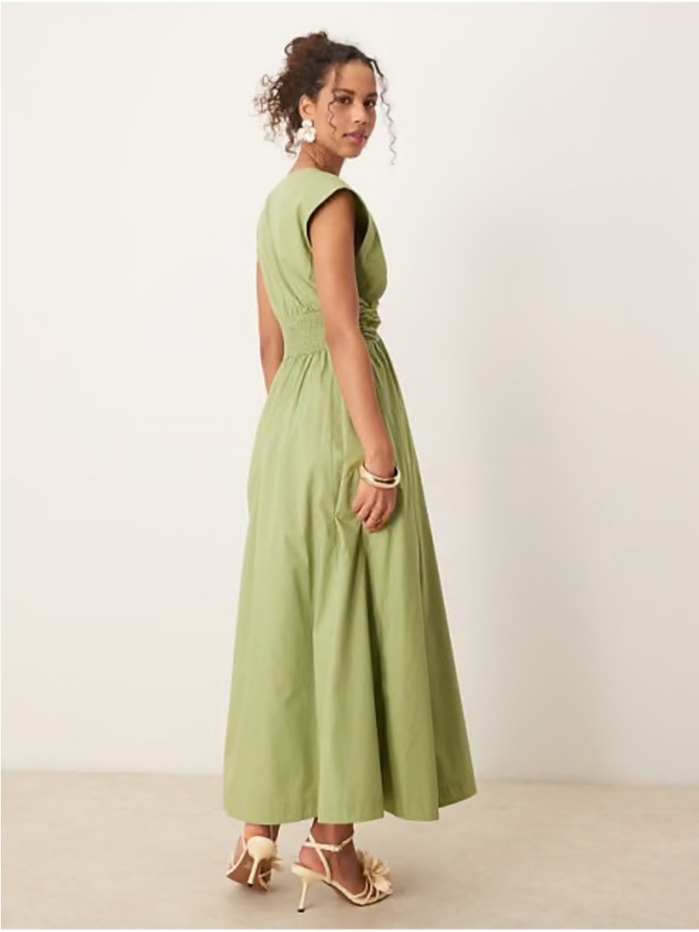 Abercrombie & Fitch Twist Bodice Femme Maxi Dress in Green M tall NWT - Picture 4 of 13